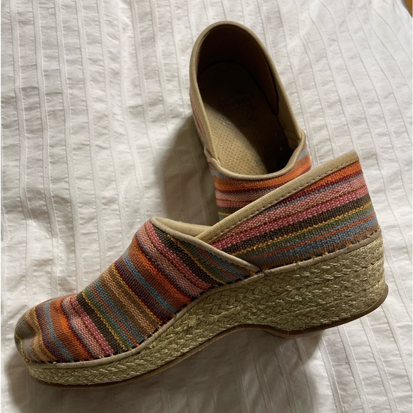 Dansko Jute Pro Vegan Multi Striped Clogs Comfort Womens 8.5-9 US 39 EU - Picture 3 of 3